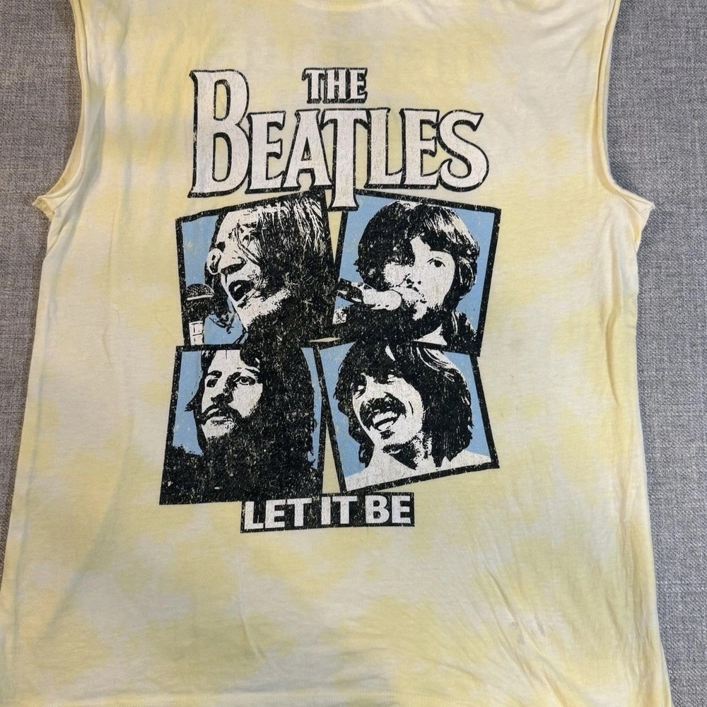 The‎ Beatles Let It Be Sleeveless Band Tee Womens Graphic Tank Top sz S